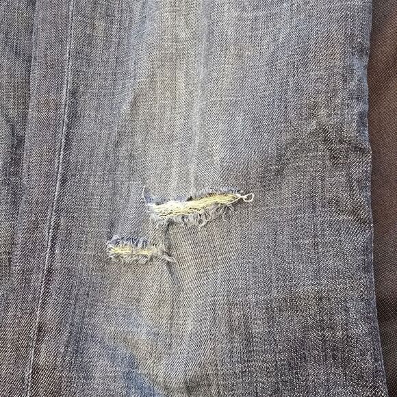 HUDSON "Byron" Dark Wash Button Closure Distressed Jeans - Picture 6 of 10